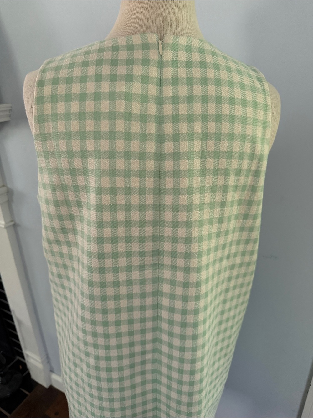 Tuckernuck mint green & white Gingham Mini Dress green check print NEW Size L - Picture 13 of 13